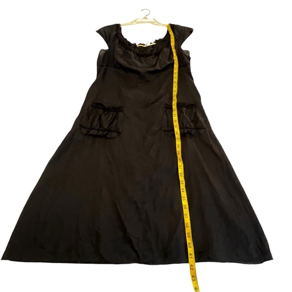 Max Studio Lagenlook Linen Dress with Pockets dark black slightly sheer Large - Picture 13 of 16